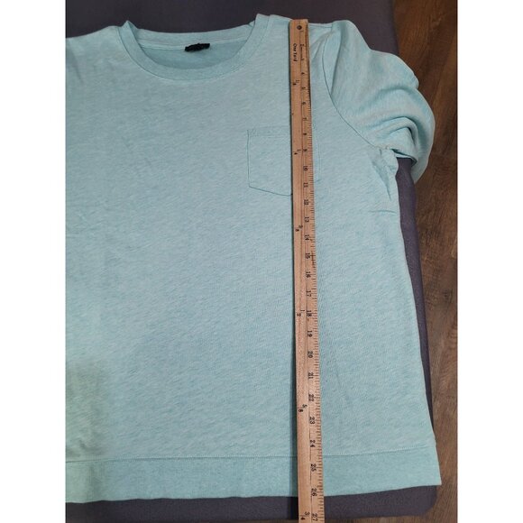 Talbots Women's XL Heathered Light Blue Aqua Pocket Pullover Beachy Coastal - Picture 5 of 6